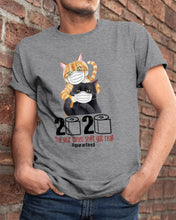 Load image into Gallery viewer, 2020 The Year When Shit Got Real Trending For Cat Lovers Guys Tee