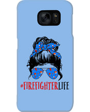 Load image into Gallery viewer, Firefighter Make You Life Safe Lady With Blue Ribbonhead Gift For Women Phone case