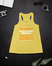 Load image into Gallery viewer, Sorry This Guy Is Already Taken By A Smart And Sexy Redhead Gift For Men Ladies Flowy Tank