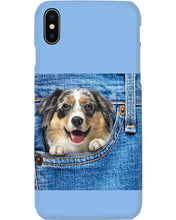 Load image into Gallery viewer, Australian Shepherd In Denim Pocket Gift For Dog Lovers Phone case