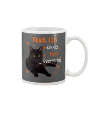 Load image into Gallery viewer, Black Cat Kisses Fix Everything Gift For Cat Lovers Mug