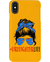 Load image into Gallery viewer, Firefighter Make You Life Safe Lady With Blue Ribbonhead Gift For Women Phone case