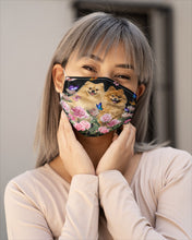 Load image into Gallery viewer, Peonies Garden Butterflies Pomeranian Gift For Dog Lovers Cloth Face Mask