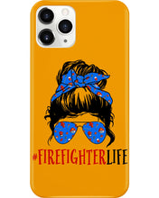 Load image into Gallery viewer, Firefighter Make You Life Safe Lady With Blue Ribbonhead Gift For Women Phone case