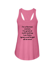 Load image into Gallery viewer, I'm A German Woman I'm Great At Multi Tasking Gift For Women Ladies Flowy Tank