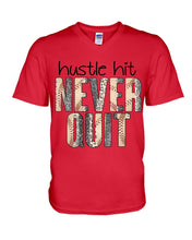 Load image into Gallery viewer, Baseball Hustle Hit Never Quit Gift For Lovers Guys V-Neck