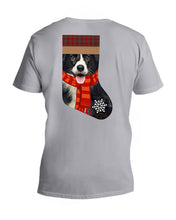 Load image into Gallery viewer, Santa Border Collie In Stock Gift For Dog Lovers Guys V-Neck