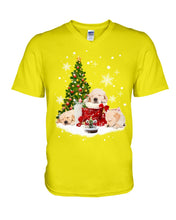Load image into Gallery viewer, Funny Golden Retrievers Sleep In Red Boots Gift For Dog Lovers Guys V-Neck