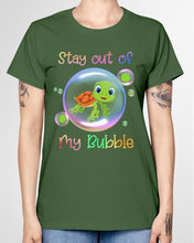 Load image into Gallery viewer, Vintage Funny Stay Out Of My Bubble Gift For Turtle Lovers Ladies Tee