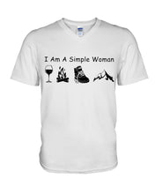Load image into Gallery viewer, Simple Woman Loves Wine Camping Shoes And Climbing Guys V-Neck
