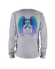 Load image into Gallery viewer, You Matter Ribbon Awareness With Angel Wings Unisex Long Sleeve