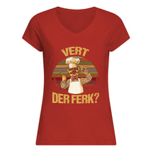 Load image into Gallery viewer, Vert Der Ferk Retro Vintage Gift For Cook Lovers Ladies V-Neck