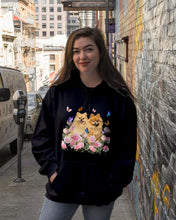 Load image into Gallery viewer, Peonies Garden Butterflies Pomeranian Gift For Dog Lovers Hoodie