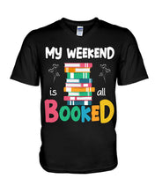 Load image into Gallery viewer, Vintage Funny My Weekend Booked Gift For Book Lovers Guys V-Neck