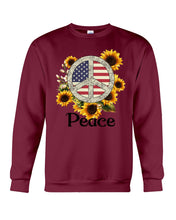 Load image into Gallery viewer, Peace Sign Sunflower Birthday Gift For Girls Sweatshirt