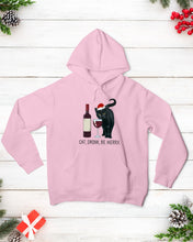 Load image into Gallery viewer, Cat Drink And Be Merry Meaningful Gift For Women Hoodie