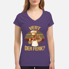 Load image into Gallery viewer, Vert Der Ferk Retro Vintage Gift For Cook Lovers Ladies V-Neck