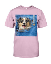 Load image into Gallery viewer, Australian Shepherd In Denim Pocket Gift For Dog Lovers Guys Tee