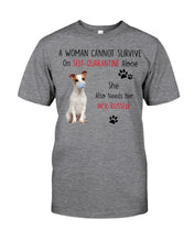 Load image into Gallery viewer, A Woman Cannot Survive Self-Quarantine Alone She Also Needs Her Jack Russell Guys Tee