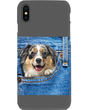 Load image into Gallery viewer, Australian Shepherd In Denim Pocket Gift For Dog Lovers Phone case