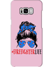 Load image into Gallery viewer, Firefighter Make You Life Safe Lady With Blue Ribbonhead Gift For Women Phone case