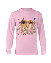 Load image into Gallery viewer, Pekingese With Peonies Gift For Dog Lovers Unisex Long Sleeve
