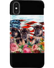 Load image into Gallery viewer, American Flag Sky Flower German Shepherd Gift For Dog Lovers Phone case
