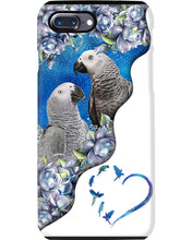 Load image into Gallery viewer, Magical Gray Couple African Parrot Gift For Bird Lovers Phone case