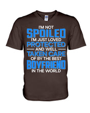 Load image into Gallery viewer, I'm Just Loved Protected And Well Taken Care Of By The Best Boyfriend Guys V-Neck