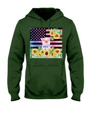 Load image into Gallery viewer, Pig America Flag Sunflower Special Custom Design Hoodie