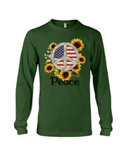 Load image into Gallery viewer, Peace Sign Sunflower Birthday Gift For Girls Unisex Long Sleeve