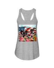 Load image into Gallery viewer, American Flag Sky Flower German Shepherd Gift For Dog Lovers Ladies Flowy Tank