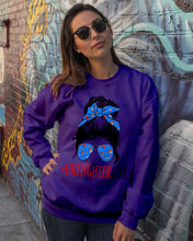 Load image into Gallery viewer, Firefighter Make You Life Safe Lady With Blue Ribbonhead Gift For Women Sweatshirt