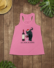 Load image into Gallery viewer, Cat Drink And Be Merry Meaningful Gift For Women Ladies Flowy Tank