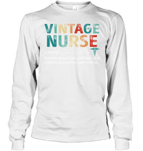 Load image into Gallery viewer, Vintage Nurse Knows More Than She Says And Notices More Than You Realize Unisex Long Sleeve