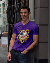 Load image into Gallery viewer, Peace Sign Sunflower Birthday Gift For Girls Guys V-Neck
