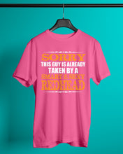 Load image into Gallery viewer, Sorry This Guy Is Already Taken By A Smart And Sexy Redhead Gift For Men Guys Tee