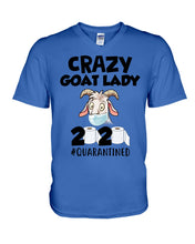 Load image into Gallery viewer, Crazy Goat Lady 2020 Quarantined Gift For Goat Lovers Guys V-Neck