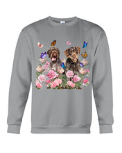 Load image into Gallery viewer, German Wirehaired Pointer With Peonies Gift For Dog Lovers Sweatshirt