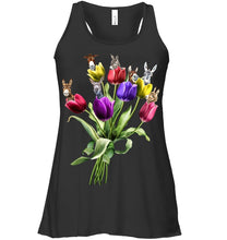 Load image into Gallery viewer, Vintage Funny Donkey With Tulip Trending For Donkey Lovers Ladies Flowy Tank