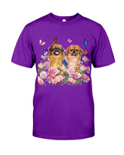 Load image into Gallery viewer, Pekingese With Peonies Gift For Dog Lovers Guys Tee