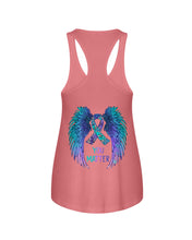 Load image into Gallery viewer, You Matter Ribbon Awareness With Angel Wings Ladies Flowy Tank