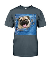 Load image into Gallery viewer, baby Pug In Denim Pocket Gift For Dog Lovers Guys Tee