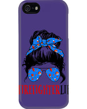 Load image into Gallery viewer, Firefighter Make You Life Safe Lady With Blue Ribbonhead Gift For Women Phone case