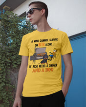 Load image into Gallery viewer, A Man Loves Beer And Dachshund Gift For Dog Lovers Guys Tee