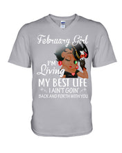 Load image into Gallery viewer, Betty Boop February Girl Living My Best Life Birthday Meaningful Gift Guys V-Neck