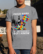 Load image into Gallery viewer, Proud Mama Of The Touchest Boy I Know Autism's Day Gift Guys Tee