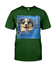 Load image into Gallery viewer, Australian Shepherd In Denim Pocket Gift For Dog Lovers Guys Tee