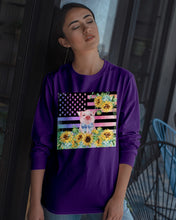 Load image into Gallery viewer, Pig America Flag Sunflower Special Custom Design Unisex Long Sleeve