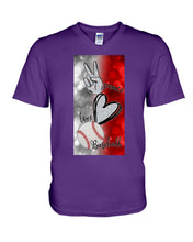 Load image into Gallery viewer, Baseball Peaceful Love Gift For Baseball Lovers Guys V-Neck